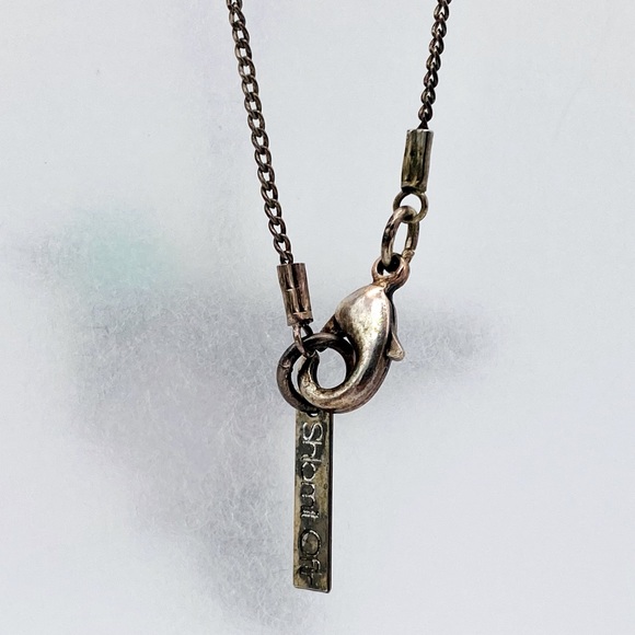 SHLOMIT OFIR Geometric Origami Bird Pendant with Turquoise Enamel & Silver Chain - Picture 3 of 4